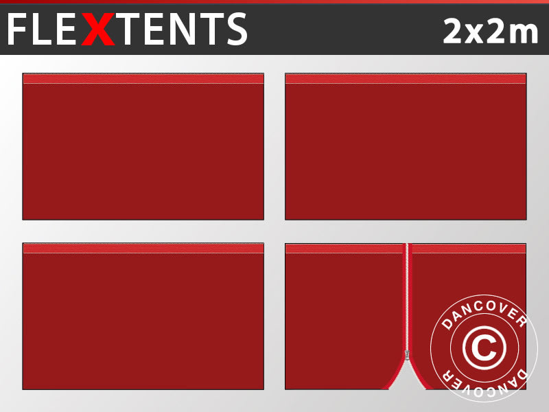 Sidewall kit for Pop up gazebo FleXtents 2x2 m, Red