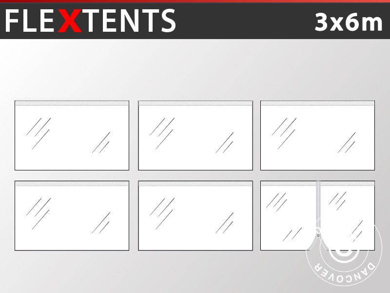 Sidewall kit for Pop up gazebo FleXtents 3x6 m, Clear