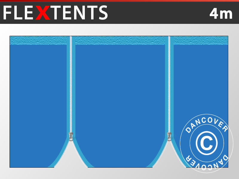 Sidewall w/zippers for FleXtents, 4 m, Blue