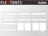 Sidewall kit for Pop up gazebo FleXtents 4x8 m, White