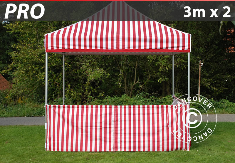 Half sidewall for FleXtents PRO, 6 m, Striped