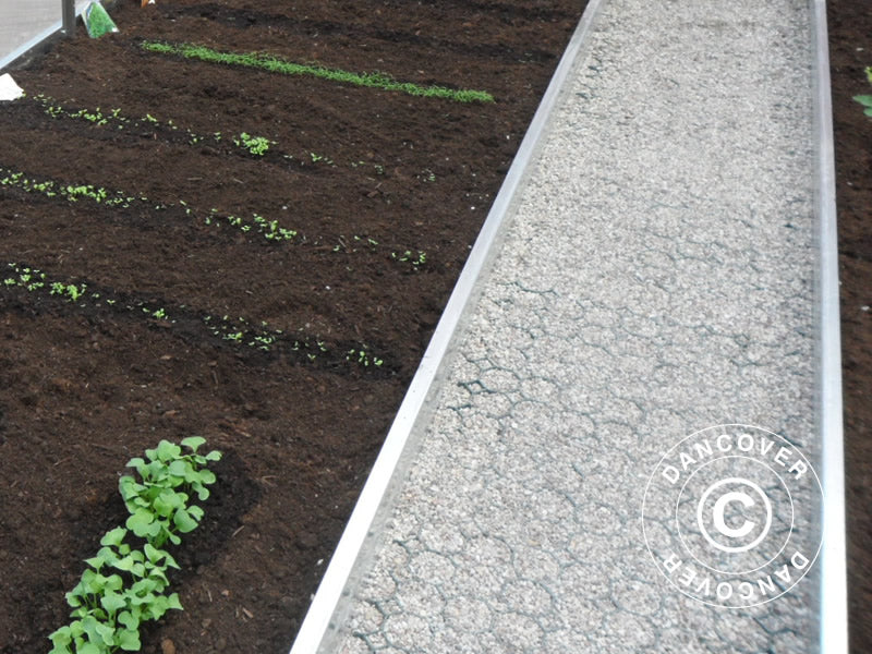 Greenhouse Track Separator profiles w/ 15 ground reinforcement grids, 6 m