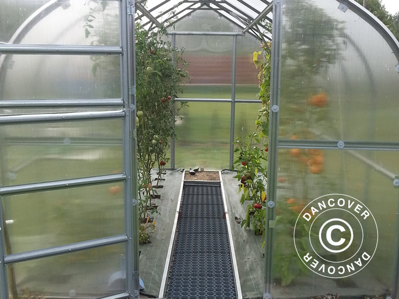 Greenhouse Track Separator profiles w/ 30 ground reinforcement grids, 12 m