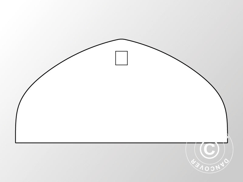 End wall plain for storage shelter, arched tent 12x5.88 m, PVC, White