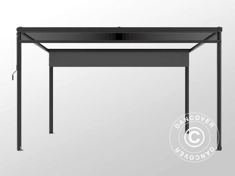 Sidewall screen f/pergola gazebo San Fernando, 4 m, Dark Grey