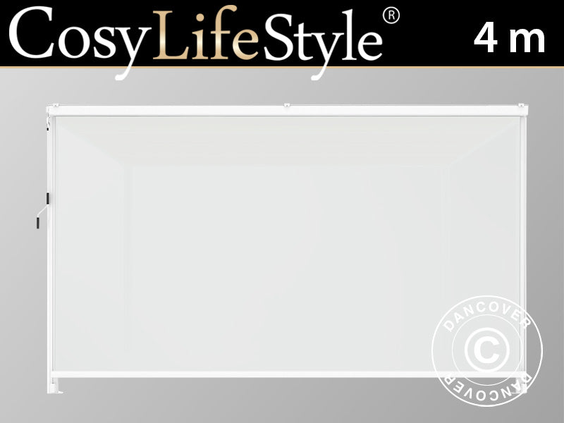 Sidewall screen f/pergola gazebo San Fernando, 4 m, White