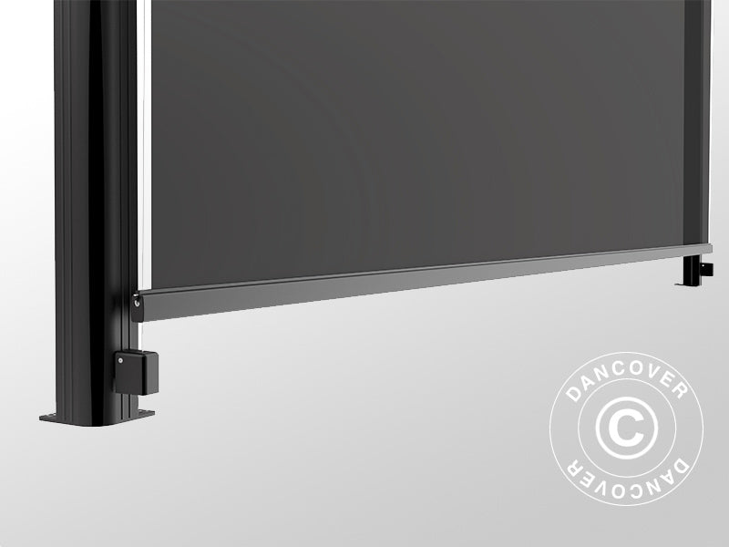 Sidewall screen f/patio cover Santa Ynez, 4 m, Dark Grey