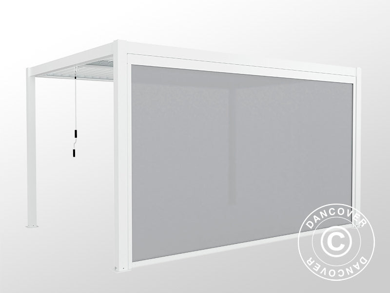 Sidewall screen f/bioclimatic pergola gazebo San Pablo, 3 m, White/Light grey