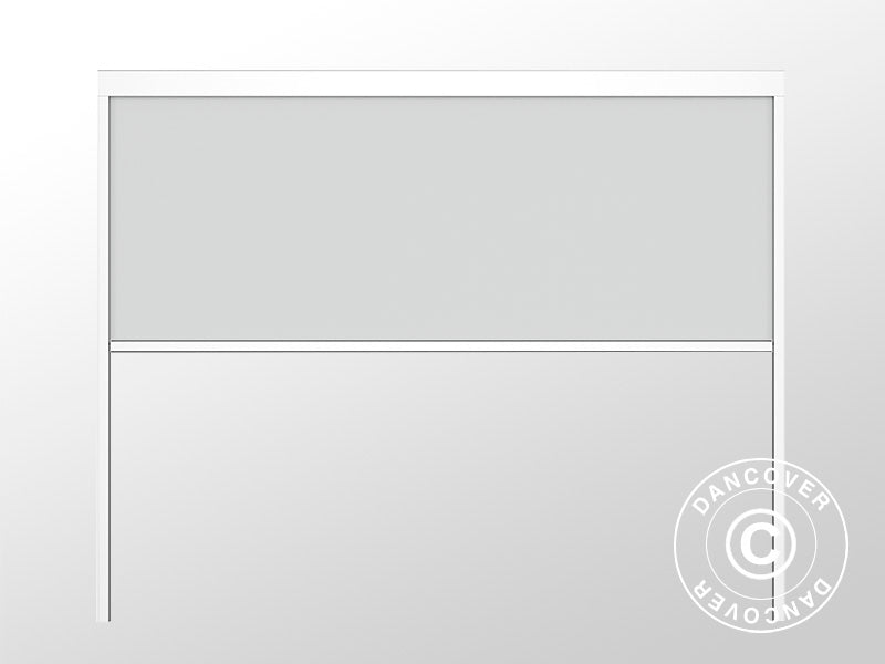 Electric sidewall screen for pergola gazebo San Pablo, 3 m, White/Light Grey