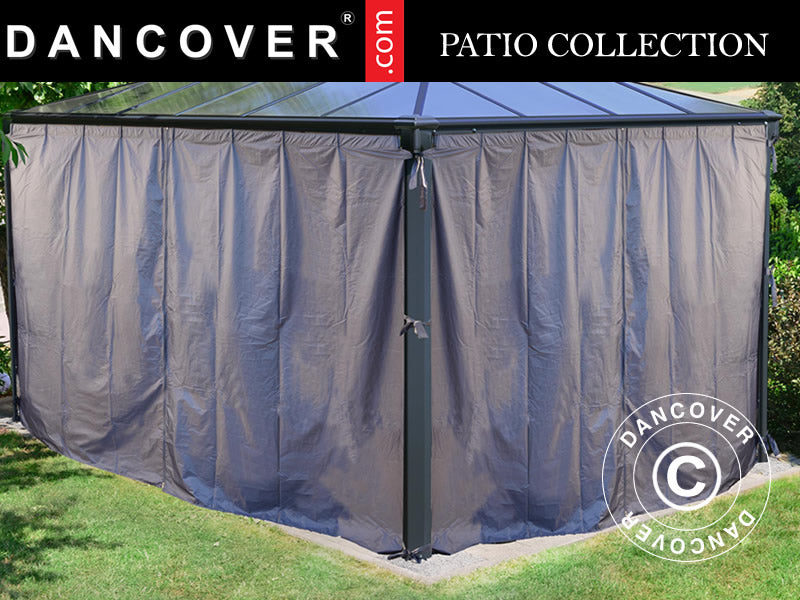 Sidewalls f/gazebo Palermo and Martinique, 4 pcs, Grey