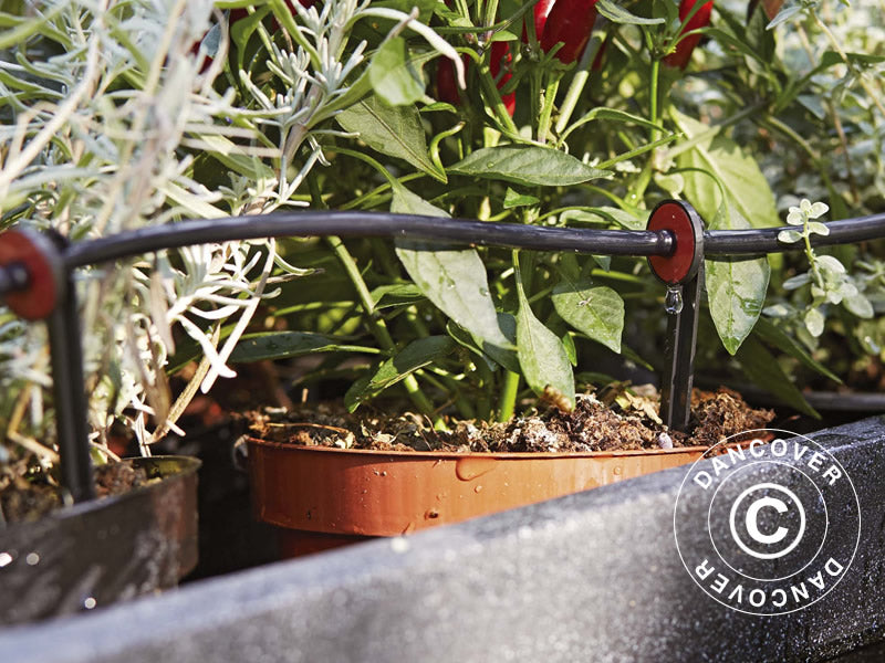 Greenhouse Irrigation Set w/23m tube, Black