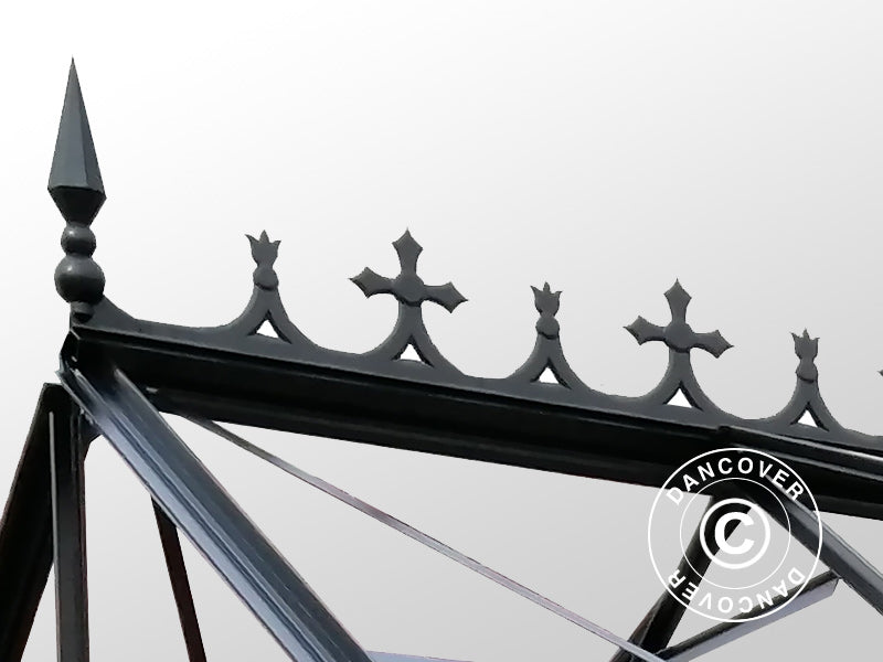Cresting w/finials for orangery 4.45x4.45x2.52 m, Black