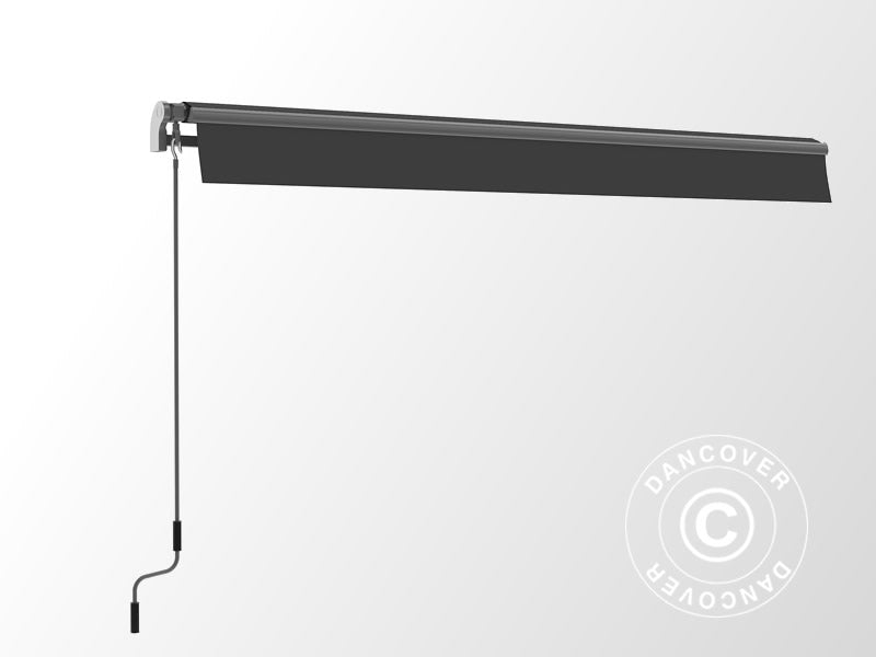 Awning w/Crank handle, 3.95x2.5 m, Grey/Grey Frame