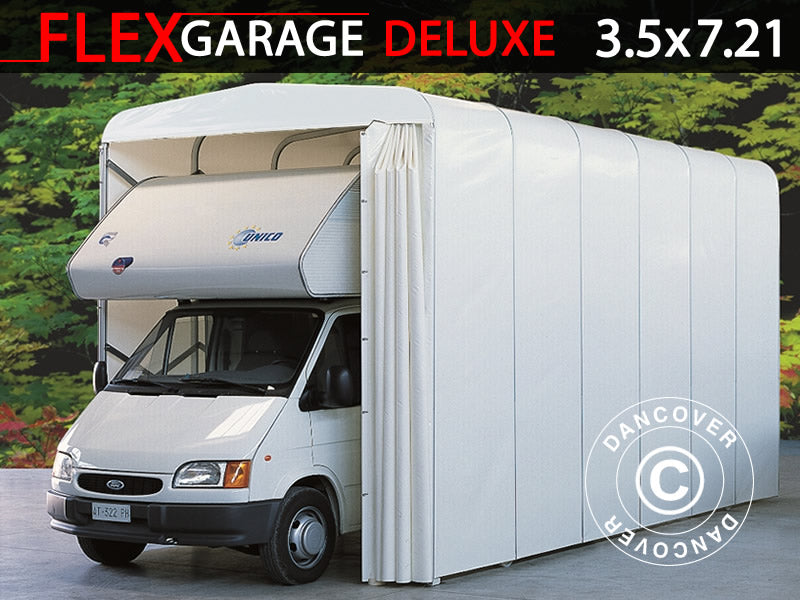 Folding tunnel garage (Caravan), 3.5x7.21x3.9 m, White