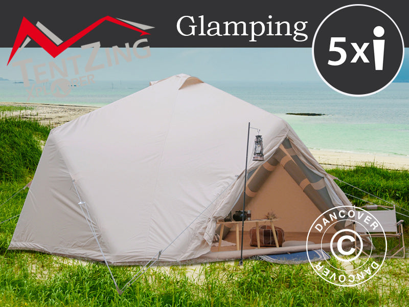 Glamping tent, inflatable, TentZing®, 4x4m, 5 Persons, Sand