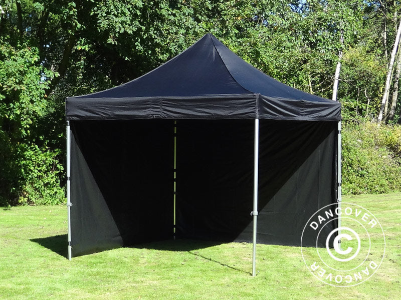 Pop up gazebo FleXtents PRO 3x3 m Black, incl. 4 sidewalls