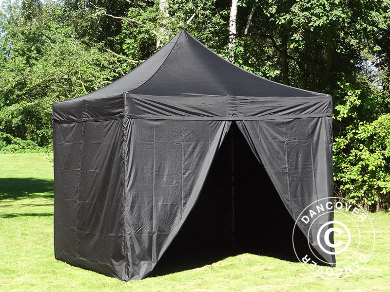 Pop up gazebo FleXtents PRO 3x3 m Black, incl. 4 sidewalls