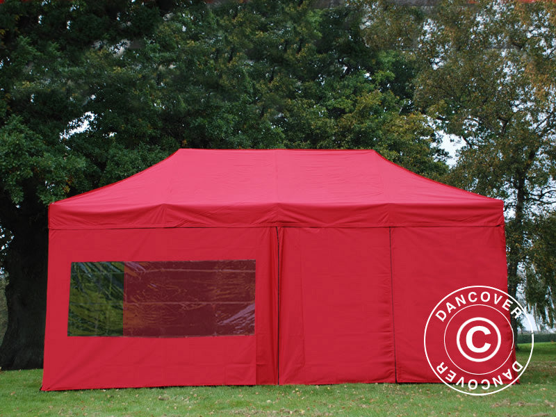 Pop up gazebo FleXtents Xtreme 50 3x6 m Red, incl. 6 sidewalls