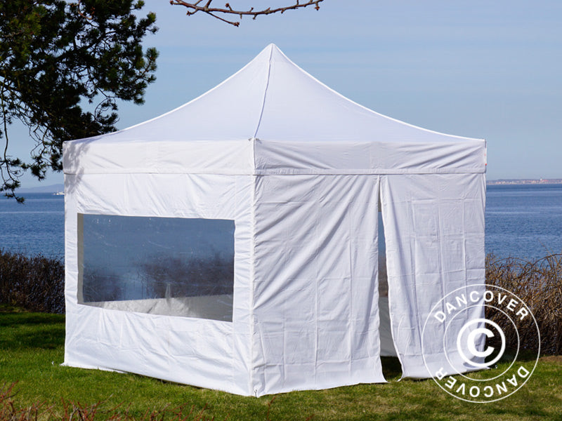 Pop up gazebo FleXtents PRO 3x3 m White, incl. 4 sidewalls