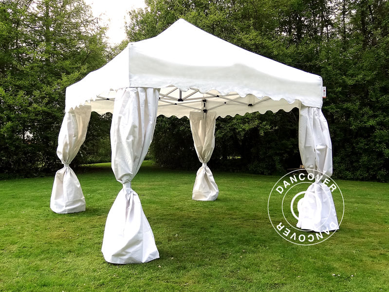 Pop up gazebo FleXtents Xtreme 50 "Wave" 3x3 m White, incl. 4 decorative curtains