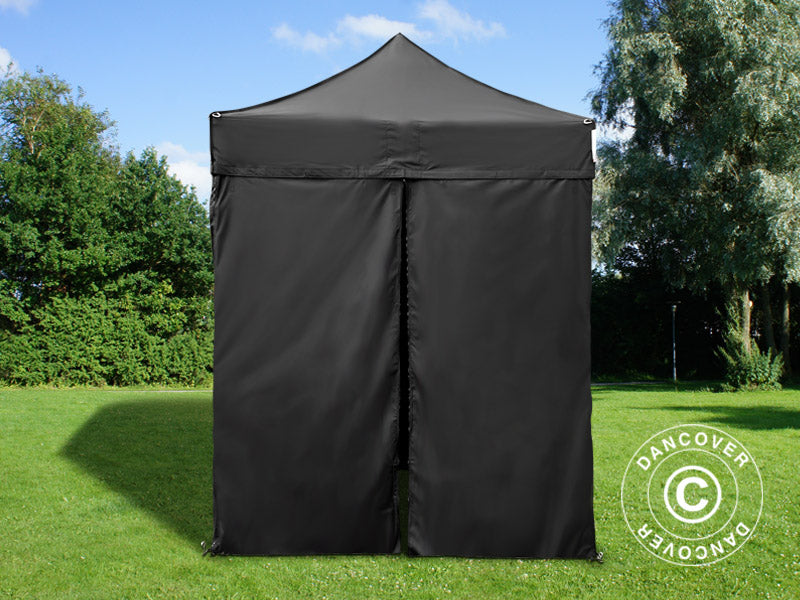 Pop up gazebo FleXtents PRO 2x2 m Black, incl. 4 sidewalls