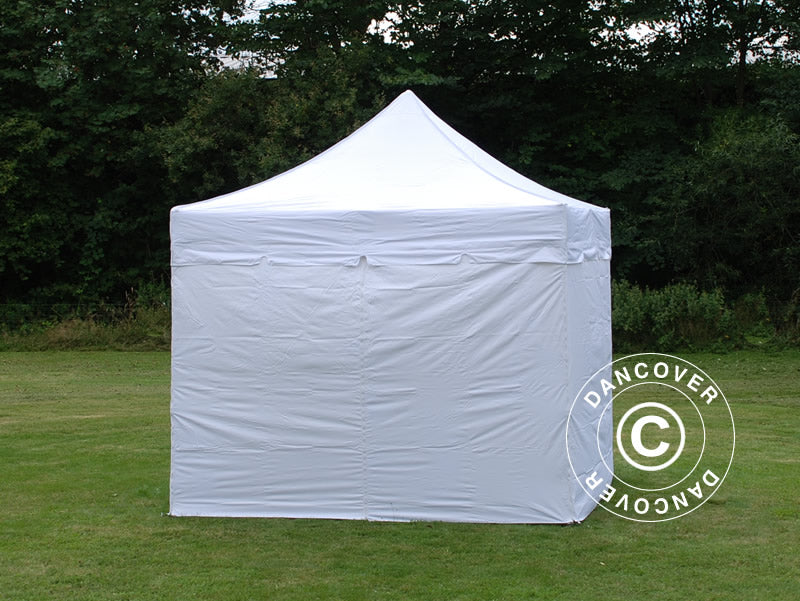 Pop up gazebo FleXtents PRO "Peaked" 3x3 m White, incl. 4 sidewalls