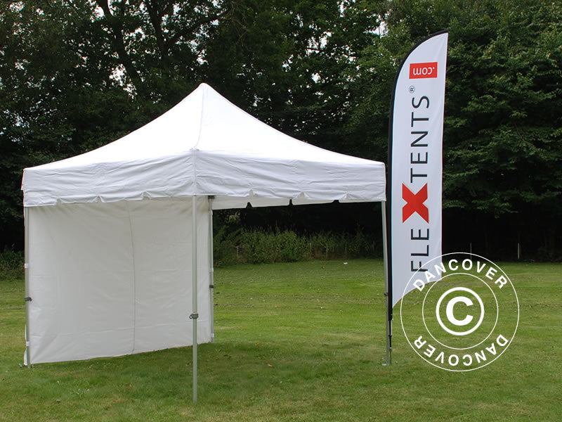 Pop up gazebo FleXtents PRO "Peaked" 3x3 m White, incl. 4 sidewalls