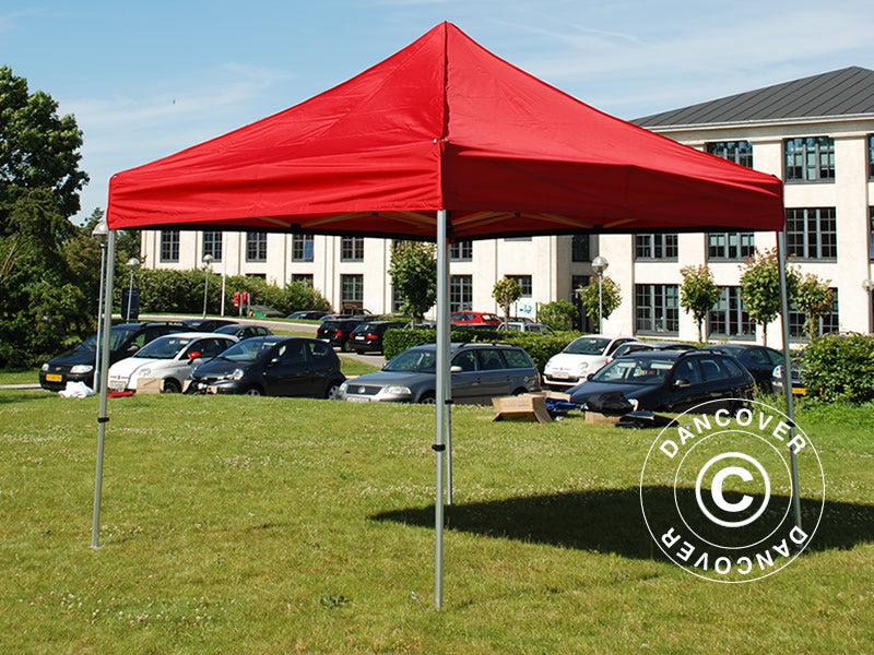 Pop up gazebo FleXtents PRO 3x3 m Red, incl. 4 decorative curtains