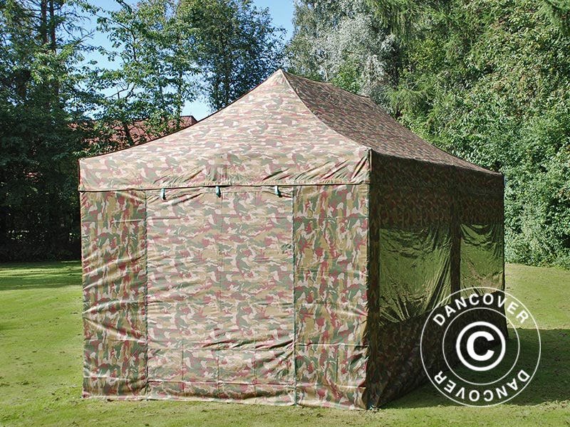Pop up gazebo FleXtents PRO 3x6 m Camouflage/Military, incl. 6 sidewalls