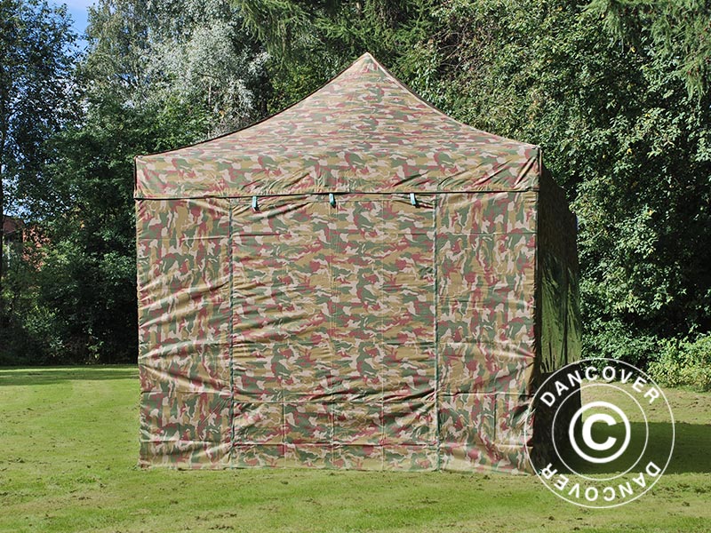 Pop up gazebo FleXtents PRO 3x6 m Camouflage/Military, incl. 6 sidewalls