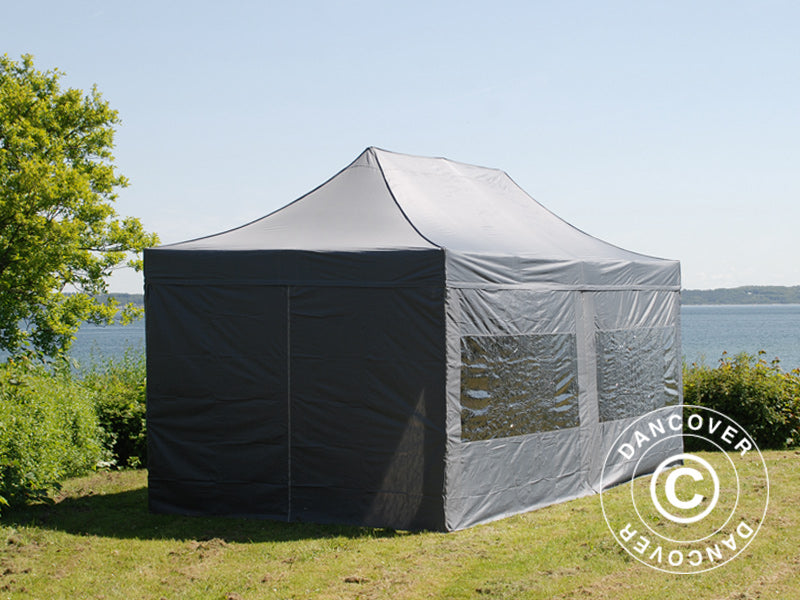 Pop up gazebo FleXtents PRO 3x6 m Grey, incl. 6 sidewalls