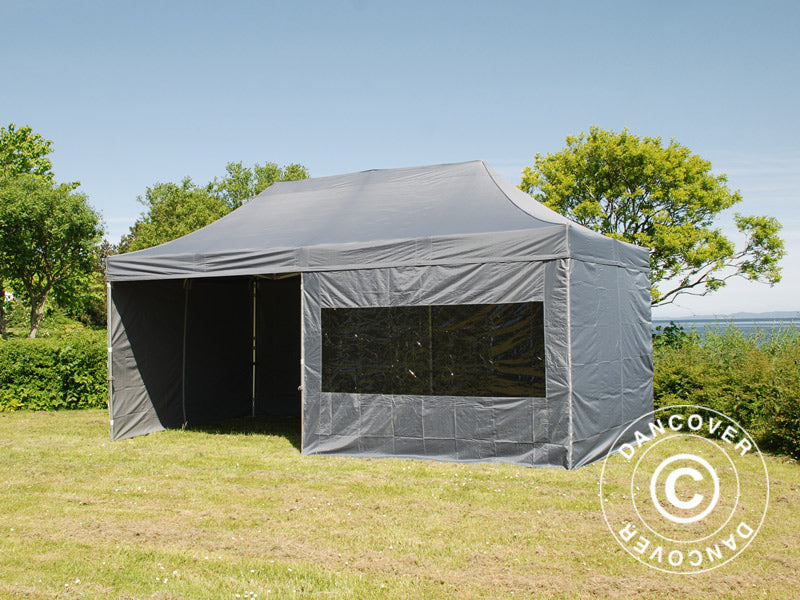 Pop up gazebo FleXtents PRO 3x6 m Grey, incl. 6 sidewalls