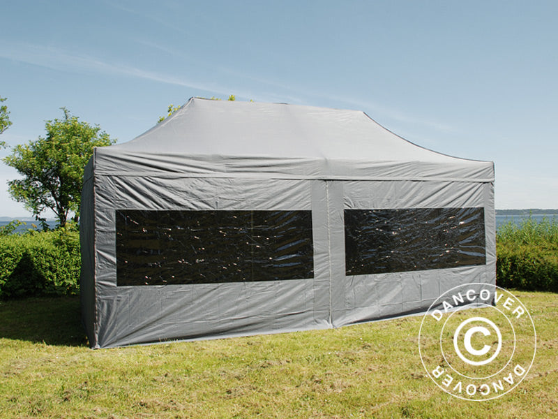 Pop up gazebo FleXtents PRO 3x6 m Grey, incl. 6 sidewalls