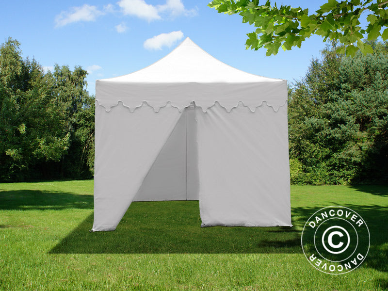 Pop up gazebo FleXtents PRO "Morocco" 3x3 m White, incl. 4 sidewalls