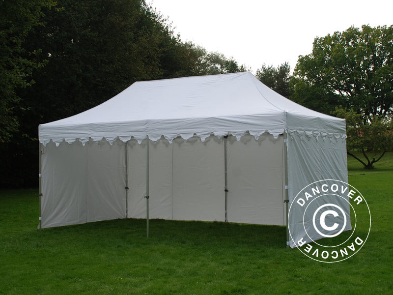 Pop up gazebo FleXtents PRO "Morocco" 3x6 m White, incl. 6 sidewalls