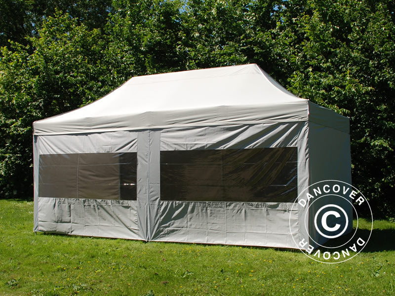 Pop up gazebo FleXtents PRO 3x6 m silver, incl. 6 sidewalls