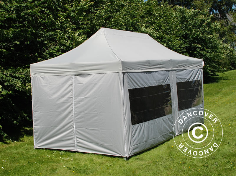 Pop up gazebo FleXtents PRO 3x6 m silver, incl. 6 sidewalls