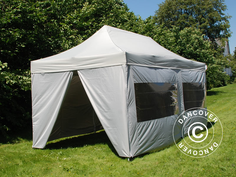 Pop up gazebo FleXtents PRO 3x6 m silver, incl. 6 sidewalls
