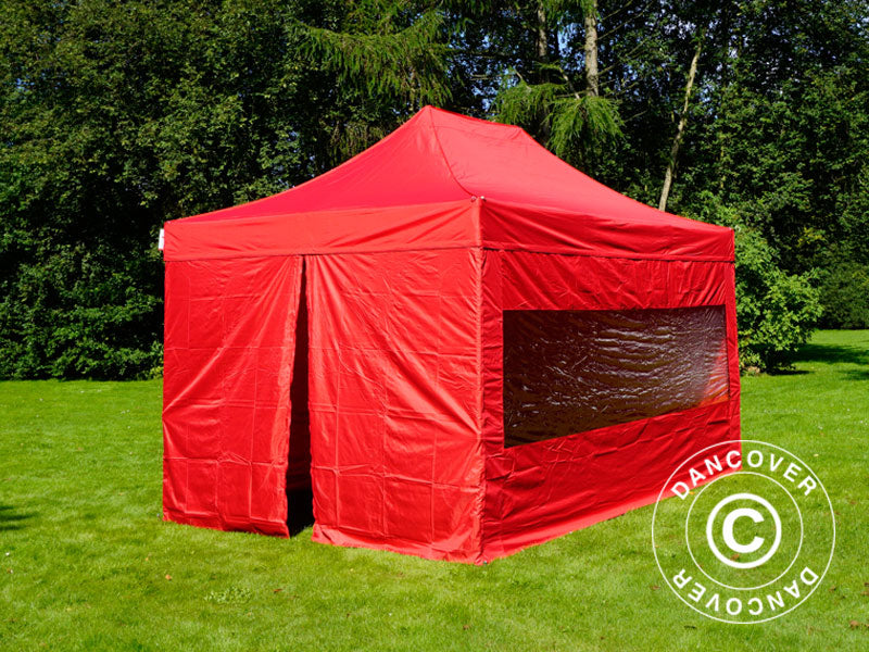 Pop up gazebo FleXtents PRO 3x4.5 m Red, incl. 4 sidewalls