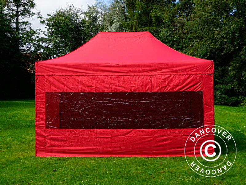 Pop up gazebo FleXtents PRO 3x4.5 m Red, incl. 4 sidewalls