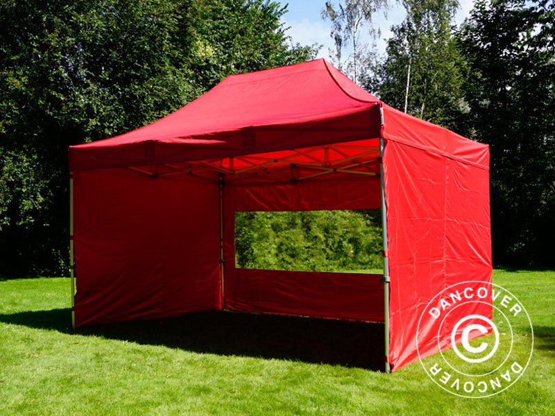 Pop up gazebo FleXtents PRO 3x4.5 m Red, incl. 4 sidewalls