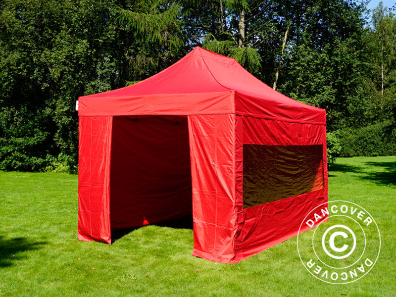 Pop up gazebo FleXtents PRO 3x4.5 m Red, incl. 4 sidewalls