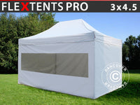 Pop up gazebo FleXtents PRO 3x4.5 m White, incl. 4 sidewalls
