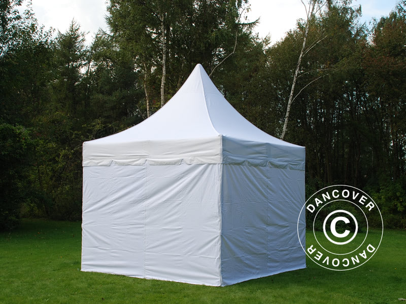 Pop up gazebo FleXtents PRO Peak Pagoda 4x4 m White, incl. 4 sidewalls