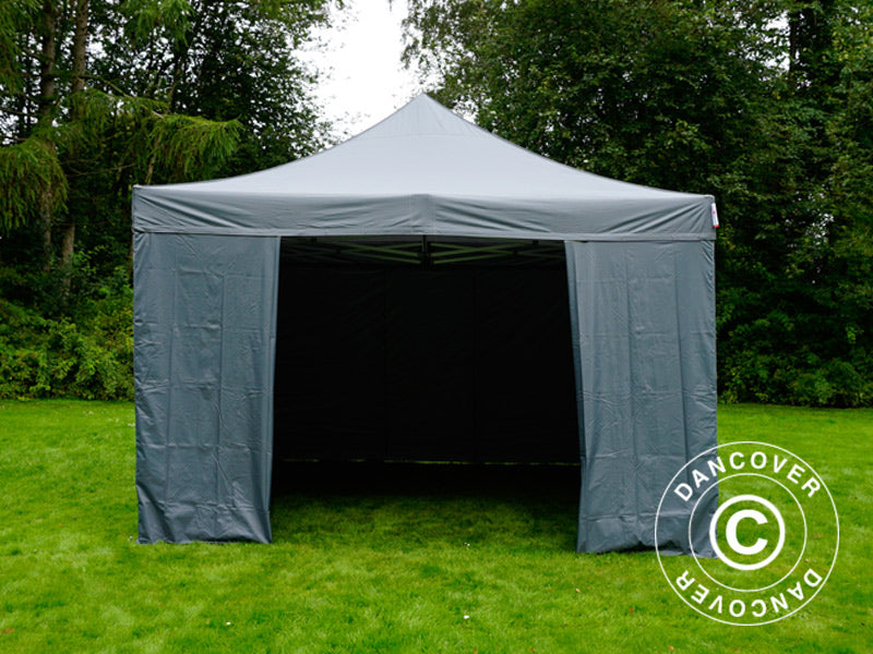 Pop up gazebo FleXtents PRO 4x4 m Grey, incl. 4 sidewalls