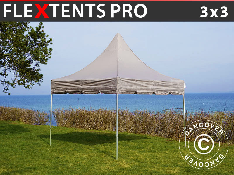 Pop up gazebo FleXtents PRO Peak Pagoda 3x3 m Latte