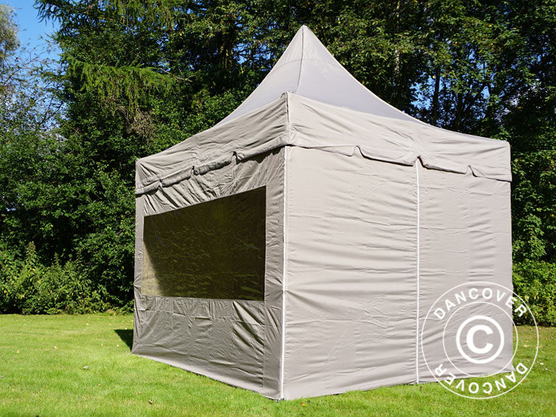 Pop up gazebo FleXtents PRO Peak Pagoda 3x3 m Latte, incl. 4 sidewalls