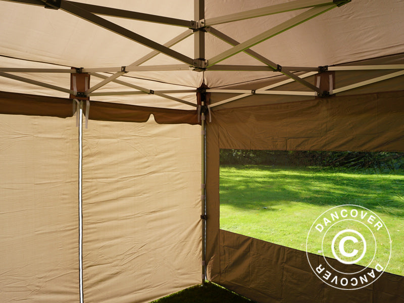 Pop up gazebo FleXtents PRO Peak Pagoda 3x3 m Latte, incl. 4 sidewalls