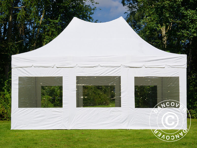 Pop up gazebo FleXtents PRO Peak Pagoda 4x6 m White, incl. 8 sidewalls