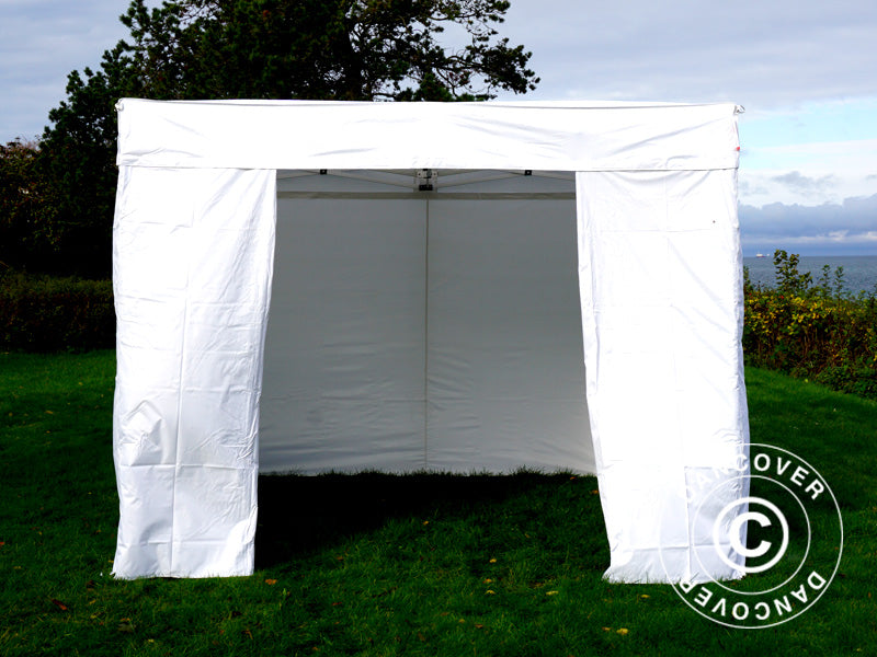 Pop up gazebo FleXtents® Xtreme 50 Exhibition w/sidewalls, 3x3 m, White, Flame Retardant